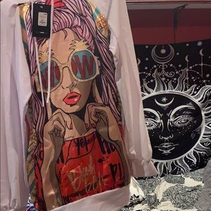 Fashion Nova Wow Girl Graphic Dress Hoodie